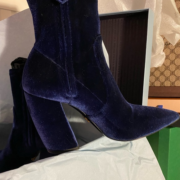 Prada Blue Velvet Boot - Picture 12 of 13